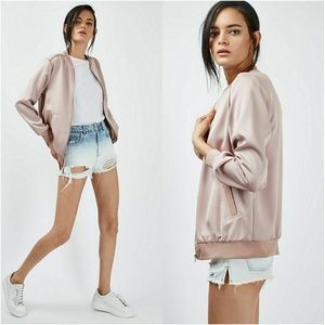 TOPSHOP Satin Bomber Jacket